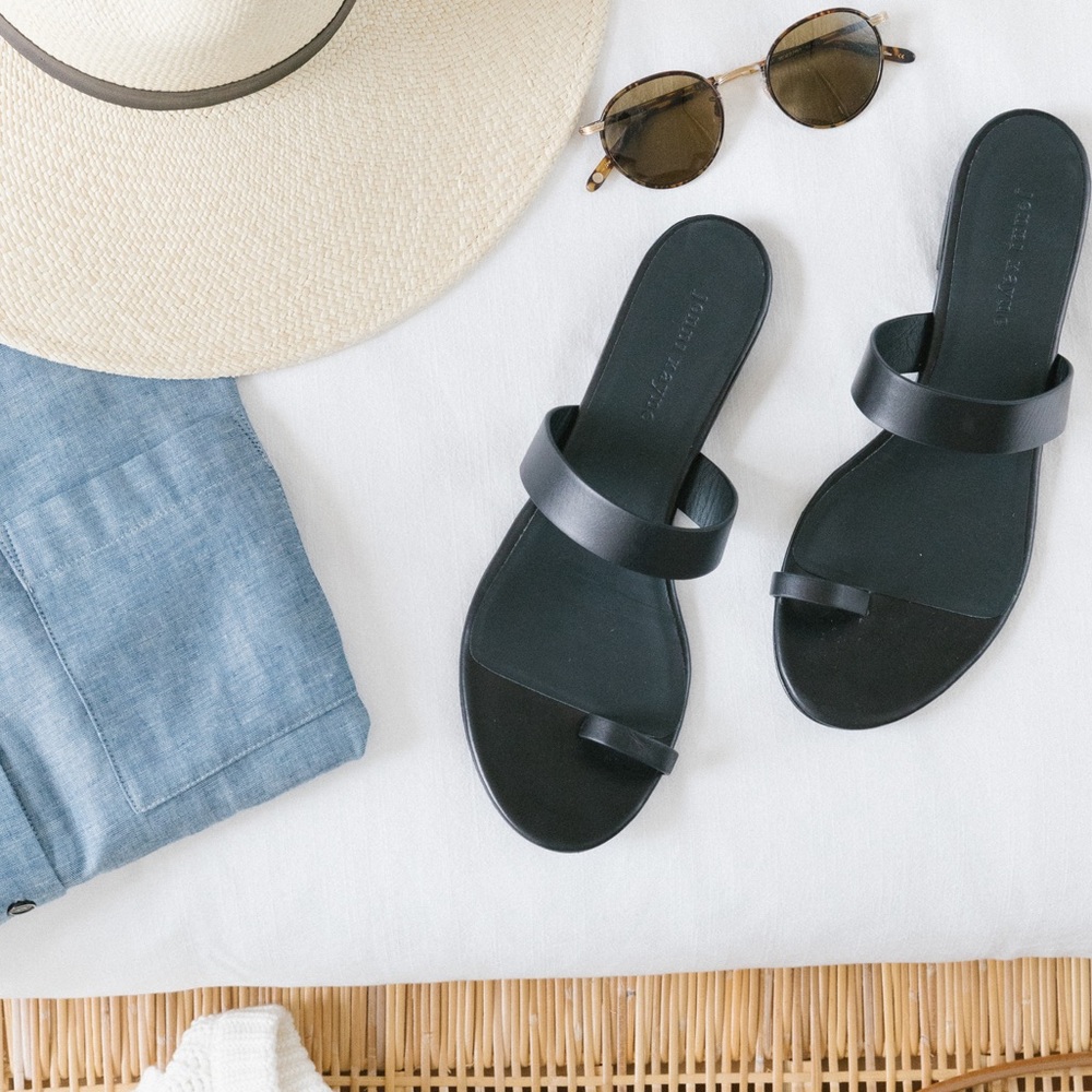 Jenni Kayne - The Strap Sandals Black Leather